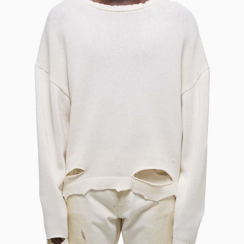 Helmut Lang
Distressed Cotton Crewneck Sweater